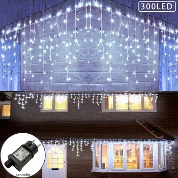 YASENN 6M LED Ledenica Niz Luči Droop Božič prostem luči Pravljice Luči garland Za Poroko/Stranka/Zavese/Vrt Dekor