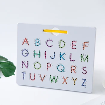 Dvojno Stranicami Pismo Magnetni Risalno Desko Igrače Otrok Prenosni Montessori Pisanje Odbor Igrača Za Učenje Abecede Število Predšolskih
