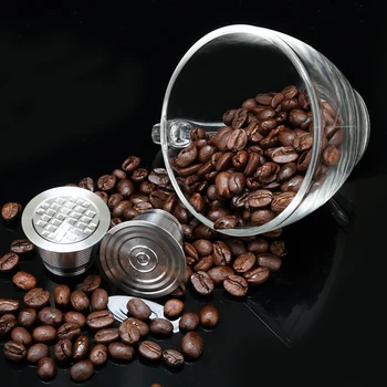 ICafilasNespresso iz NERJAVEČEGA JEKLA Metal Kapsula Združljiv z Nespresso Pralni Vžigalnike za Večkratno uporabo kapsul Kave