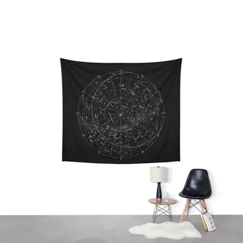 Constellation Zemljevid - Črno-Belo Steno Tapiserija Doma Dekoracijo Sten Tkanine, Ki Visi
