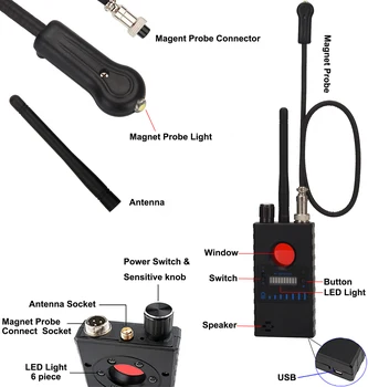 Anti Spy Brezžična RF Signala GPS Detektor GMS Finder Tracker Optičnega Anti-wiretapping Naprave Lasersko skeniranje, Odkrivanje objektiv