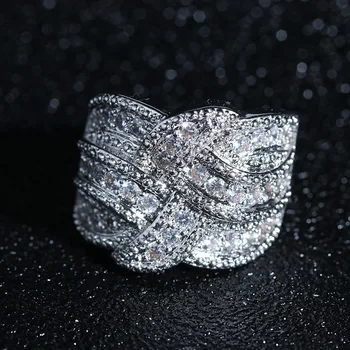 2021 nove luksuzne krog trdna 925 sterling srebro večnost band obroč za ženske lady obletnice, darila nakit trgovini R5624