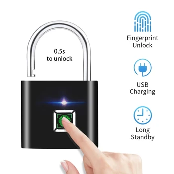 ARSS Smart Mini Prstnih Zaklepanje Nepremočljiva brez ključa USB za Polnjenje Ključavnico, Geslo za Odklepanje Čip Za Anti krajo Prtljage vrečko