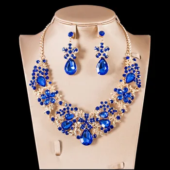 LAN PALACE dubaj zlato nakit kompleti za ženske angažiranosti poročni nakit sklopov ogrlica in uhani šest barv brezplačna dostava