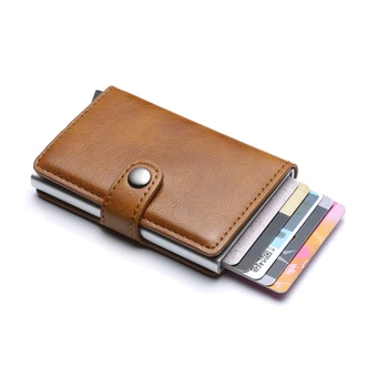 2021 Nov Modni Samodejno RFID Kartico sim Aluminija Banka Kartico Torbica PU Usnja Moške Imetnikov Kreditnih Kartic, Poslovni ID Kartico Primeru