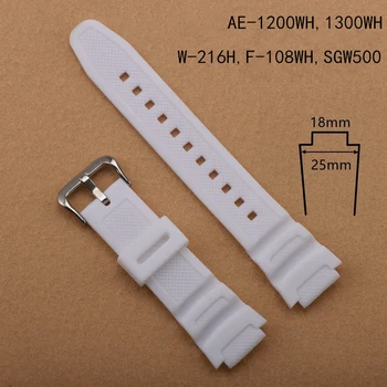 Gume Traku Primerna za Casio AE-1000w SGW-400H / SGW-300H Silikonski Watchband Pin Sponke Traku Watch Zapestja Črna