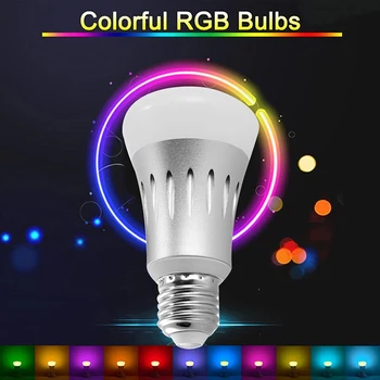 E27 LED Smart Žarnica WIFI Nadzor Zamenljiva Barvni Žarek Pametni Dom Wake-UP Visoke Svetlosti Pisane LED Brezžični Noč Sijalka