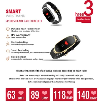Greentiger Barvni Zaslon S3 Plus Smart Manšeta Srčnega Utripa Spanja Tracker Nepremočljiva Pametna Zapestnica Za Ženske Pametno Gledati