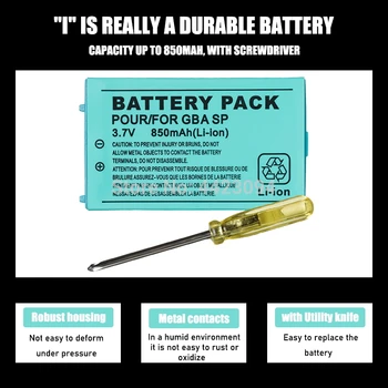 1-5pcs 3,7 v 850mAh Polnilna Litij-ionska Baterija + Orodje Paket Komplet za Nintendo Gameboy Advance GBA SP Zamenjava