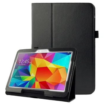 Flip Usnjena torbica za Galaxy Tab 4 10.1 / T530 z Imetnik Litchi Teksturo 2020 moda NOVA