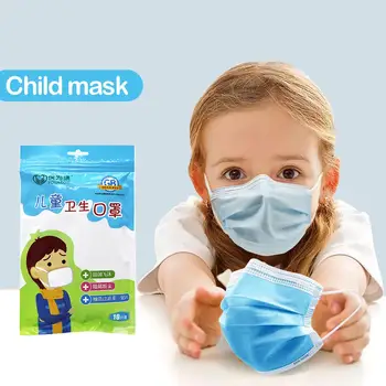 Otroška Maska za Enkratno uporabo Usta Masko POWECOM Mehko Dihanje Maske 3 Plast Držalo, Otroci Masko na Prostem