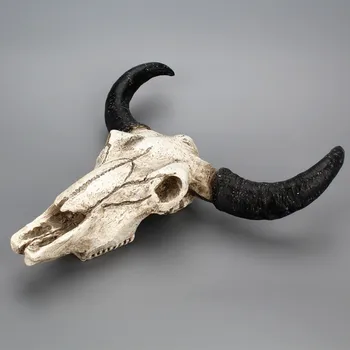 Smole Longhorn Krava Skull Glave Steni Visi Dekor 3D Živali Prostoživečih živali, Kiparstvo Figurice Obrti Rogovi Doma Halloween Dekor Darilo