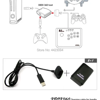 4800mah Baterije+Polnjenje prek kabla USB Kabel Polnilnika Za Xbox 360 Brezžični/ Žični Krmilnik Bateria Akumulatorske Baterije,