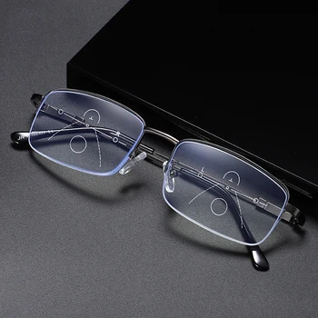 Postopno Multi-focus Anti Modra Svetloba Obravnavi Očala High Definition Očala Proti Sevanja Daleč v Bližini Presbyopic Očala