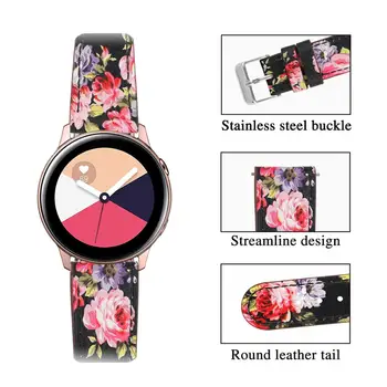 Cvetlični Pravega Usnja, Pasovi za Samsung Galaxy Watch 3 41mm 4G LTE 2020 Watch3 45 mm Titan Trak Bluetooth Zamenjava Manžeta