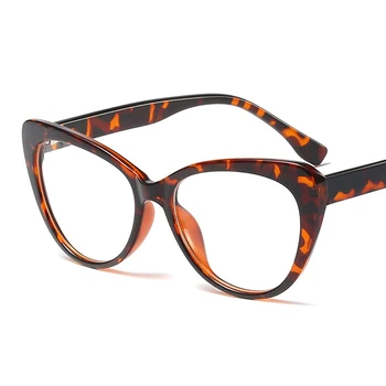 Trendy Cat Eye Glasses Okvir Za Ženske Modne Dame Pregleden Ravno Ogledalo, Okrogle Obraz Prevelik Okvirji Očal Ženska Očala