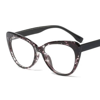 Trendy Cat Eye Glasses Okvir Za Ženske Modne Dame Pregleden Ravno Ogledalo, Okrogle Obraz Prevelik Okvirji Očal Ženska Očala