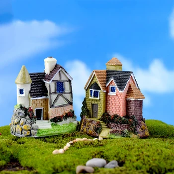XUNSFY Rusija Villa Hiša sodobna Gradnja Mikro Pravljice Vrt Pot Figurice Miniature/Terarija Vintage Doma Dekor Okraski DIY
