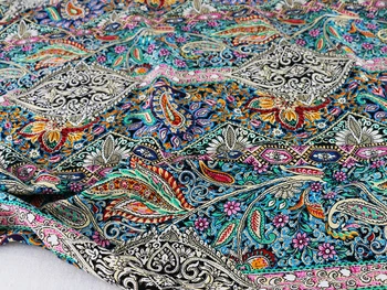 Paisley Etnične Tiskanja Bombažne Tkanine Mozaik Šivanje Rajon Poplin Tkanine Za Bohemian Oblačenja