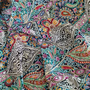 Paisley Etnične Tiskanja Bombažne Tkanine Mozaik Šivanje Rajon Poplin Tkanine Za Bohemian Oblačenja