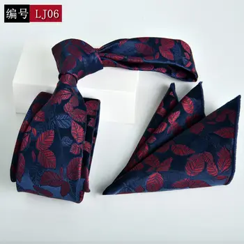 SHENNAIWEI 7cm kravato handkerchief darila jacquardske Prugasta človek kravatni
