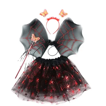 2020 nova halloween baby dekle cosplay kostum rdeči pajek krilo krila bluzo glavo cosplay kostum tutu obleko pustni party