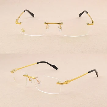 Kvadratni brez okvirjev titana očal okvir moških optičnih očal okvir ženske Retro očala okvir Žensk okviri za Moške