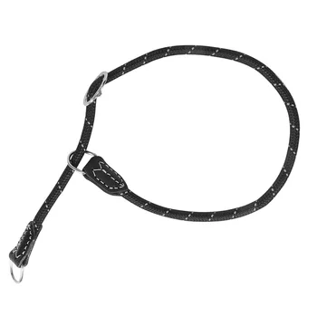 Odsevni Najlon P verigi, pes Ovratnik Ročno usnje psa Ovratnice črni Krog vrv mehko nastavljiv pes vratu verige dolžina 60 cm