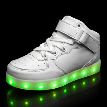 ULKNN Otrok USB Polnilne Light-up Čevlji LED Sveti otroške Čevlje Pisane Noč Svetlobe FANT Dekleta Čevlji