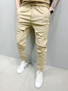 Moške Hlače 2020 Nove Moške dolge hlače za Moške gleženj odvisnih hlače Jogger Tkane Hlače Cargo Hlače