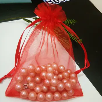 Debelo 200pcs Rdeče Drawable Organza vrečke z Vrvico, torbica za Poroko, rojstni dan, Božič stranka darilo nakit embalaža zaslon vrečke
