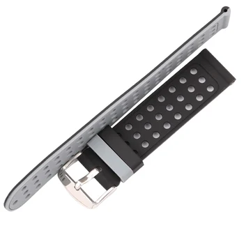 Silikonske Gume Watch Band Traku Športnih Dihanje Manšeta Za Ženske Moški Modni Dveh odtenkih Watchbands Zapestnica 18 20 22 24 mm
