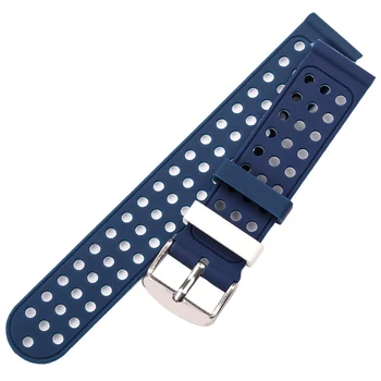 Silikonske Gume Watch Band Traku Športnih Dihanje Manšeta Za Ženske Moški Modni Dveh odtenkih Watchbands Zapestnica 18 20 22 24 mm