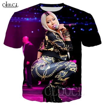 Hip Hop Rapper Nicki Minaj T-shirt 3D Tiskanja Pevka Star Modi Trenirke Tee Priložnostne Srajce Harajuku Tshirt Ženske Moški Oblačila