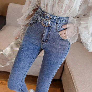 Bi visoko pas, jeans, ženski pomlad nov elastična gojiti enega je moralo pokazati tanke tesen malo svinčnik hlače