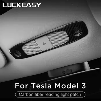 LUCKEASY Avto branje svetlobni okrasni pokrov za Tesla Model 3 2017-2021 Avto Branje Svetlobe Kritje stickersfor Res ogljikovih vlaken