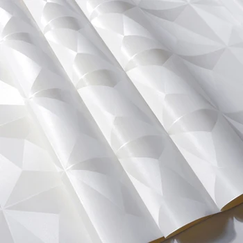 Vinil Strop Stene Papirja 3D Stereo White Diamond PVC Ozadje, Dnevna Soba, Spalnica Dekor Geometrijske Ozadje Roll