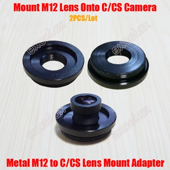 2PCS/Veliko Kovinsko M12/C M12/CS Objektiv Mount Adapter Cinkove Zlitine M12 za C CS Mount Adapter Pretvornik Obroč za Varnost CCTV Kamere