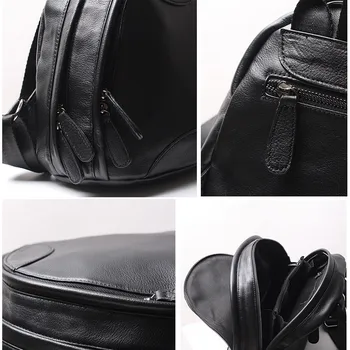 PNDME moda preprost pravega usnja dame nahrbtnik trak priložnostne cowhide usnje mini torba bookbag za ženske
