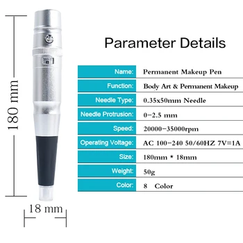 Vroče Prodaje Cenejše Tatoo Semi Permanent make-up Pero Microblading Pralni Obrvi, Ustnice Tattoo Stroji Švicarske Motornih Pero Pištolo 35000R/M