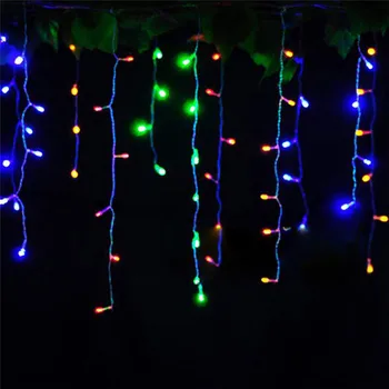 5M LED Božična Svetloba Zunanja Notranja Garland Niz Vila Lučka Ulica Ledenica Zavesa Spusti za 0,4-0,6 m Vrt Doma Deco 110-220V
