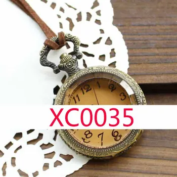 XC0035 stranka narejen usnje čar žepna ura slog moški gledajo