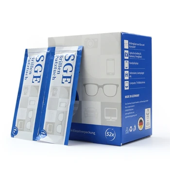52Pcs Očala Anti-Fog Robčki Posamično Zaviti za Enkratno uporabo Defogger Eyeglass Obrišite Pre-navlaženo Antifog Objektiv Robčki Kit