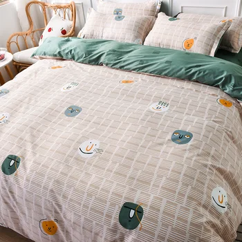 Mikrovlaken tkanine, enojna, Dvojna postelja-Božično darilo postelja opremljena stanja prevleke & rjuhe kritje set