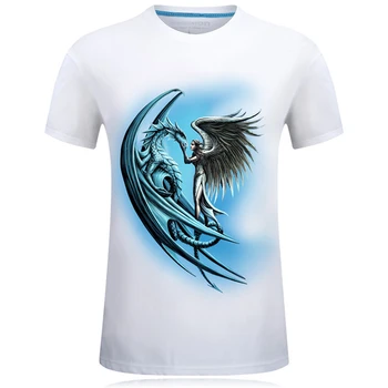 Nova Moda Angel Tiskane 3D T-shirt Moški/Ženske Poletje harajuku majica s kratkimi rokavi Bombaž Vrhovi Priložnostne Tees Azijskih velikost S-6XL camiseta