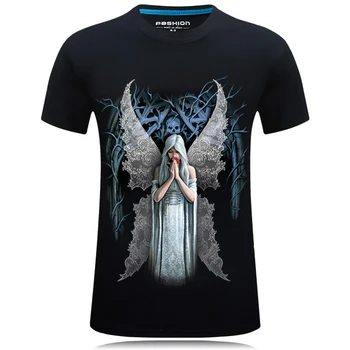 Nova Moda Angel Tiskane 3D T-shirt Moški/Ženske Poletje harajuku majica s kratkimi rokavi Bombaž Vrhovi Priložnostne Tees Azijskih velikost S-6XL camiseta