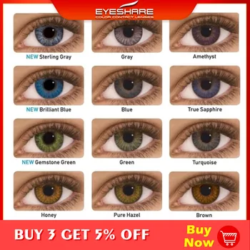 EYESHARE - 2pcs/par 3 Ton Serije Barvne Kontaktne Leče za oči Barve Oči Leče Color Imenik