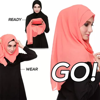 2020 Muslimanskih Dvojno Zanke šifon hidžab šal femme musulman ovijte glavo, rute islamske headscarf malezija hidžab ženski foulard