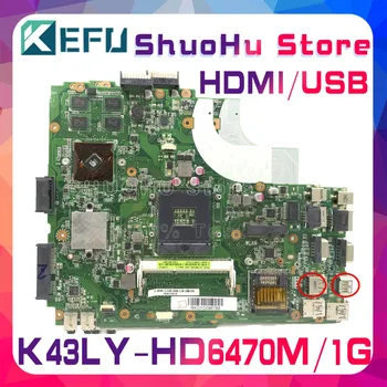 KEFU Za ASUS K43LY K84LY K84HR X84HR K43L X44H X84H Prenosni računalnik z Matično ploščo Preizkušen dela original Mainboard