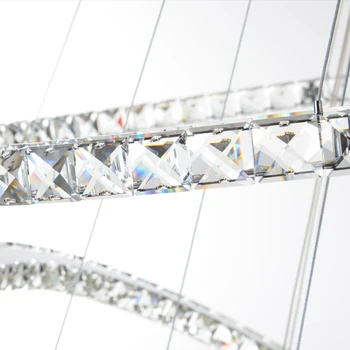 Nordijska Luč Lestenec Stalnica Sodobnih Luksuznih Diamond K9 Kristalno Obroči Visi Svetilka 5 Krog Chrome Lestenci Razsvetljave V Zaprtih Prostorih